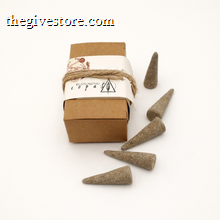 Incense cones with a cardboard box on a white background
