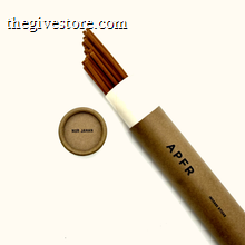 Incense sticks in a brown paper tube with 'APFR' branding on a white background