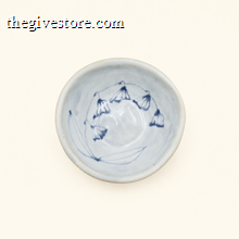 Spako Clay ceramic dish with blue floral pattern on a white background