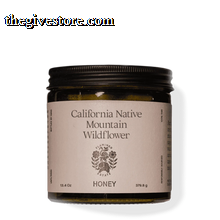 Flamingo Estate California Native Mountain Wildflower Honey in a glass jar